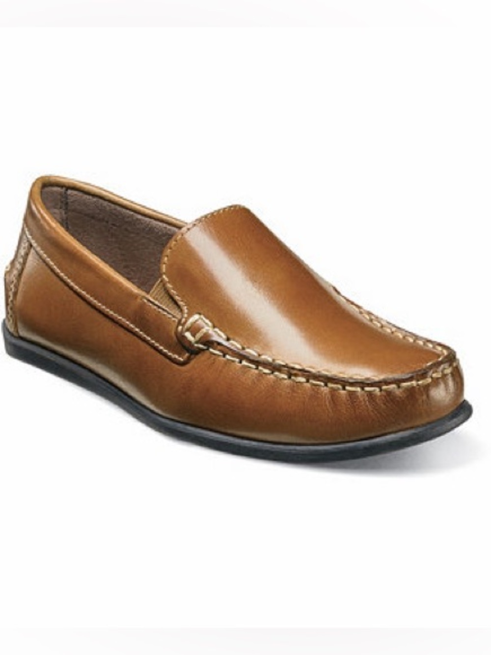 Boys Slip-On Leather Loafer - Brown